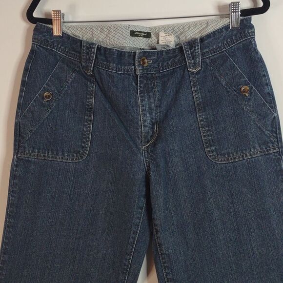 Eddie Bauer Patch Pocket Wide Leg Jean size 12 - Picture 3 of 12